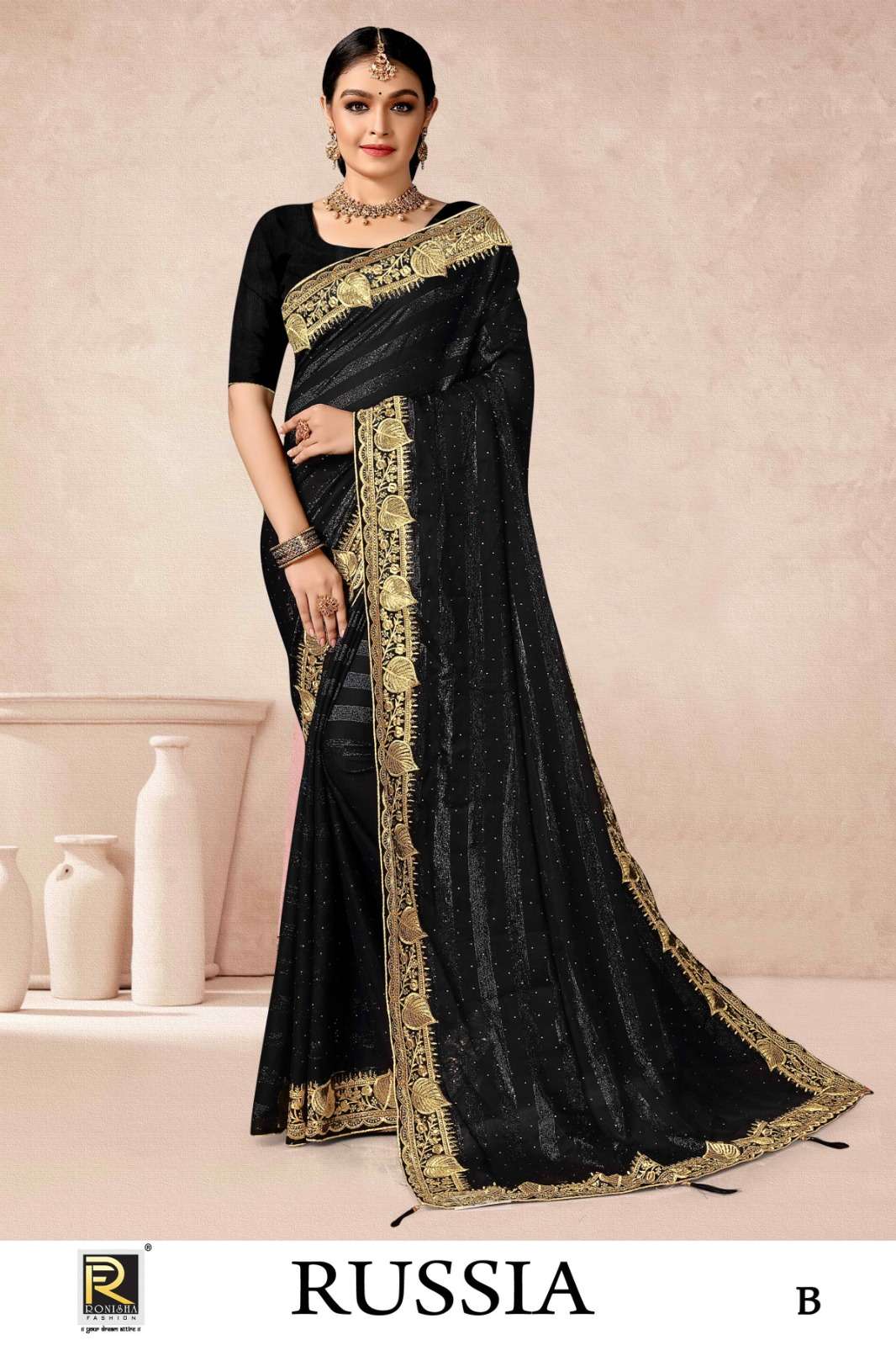 RUSSIA  BY RONISHA SAREE  FANCY FABRICS WITH SIROSKI DIAMOND AND EMBROIDERY WORK SUPER HIT COLLECTION 
