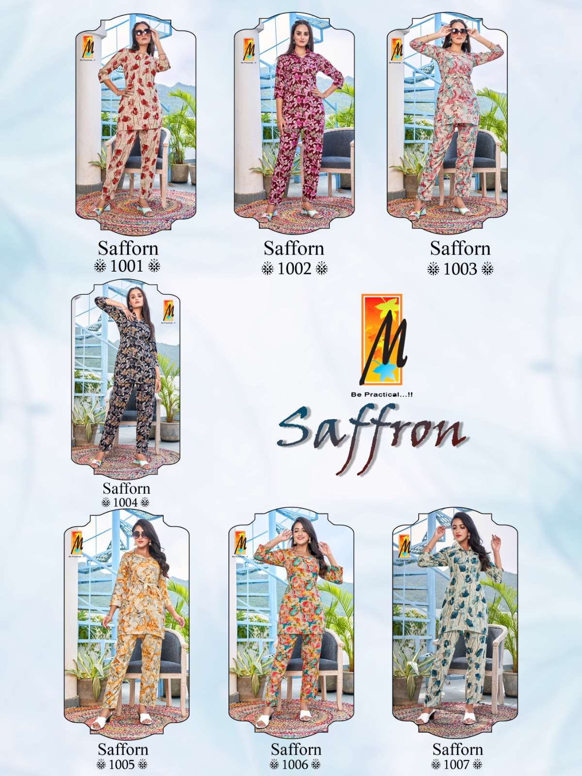 SAFFRON CO-ORD SET  RAYON FOIL PRINT Kurti Wholesale catalog