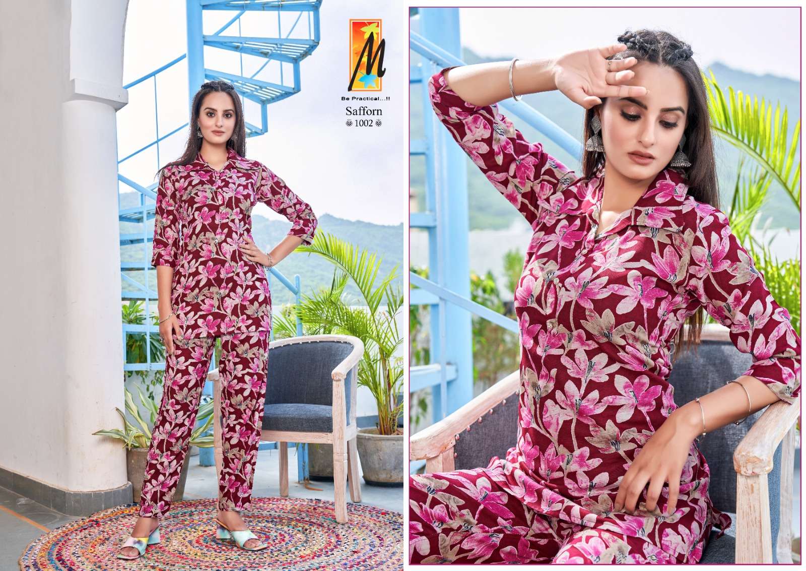 SAFFRON CO-ORD SET  RAYON FOIL PRINT Kurti Wholesale catalog