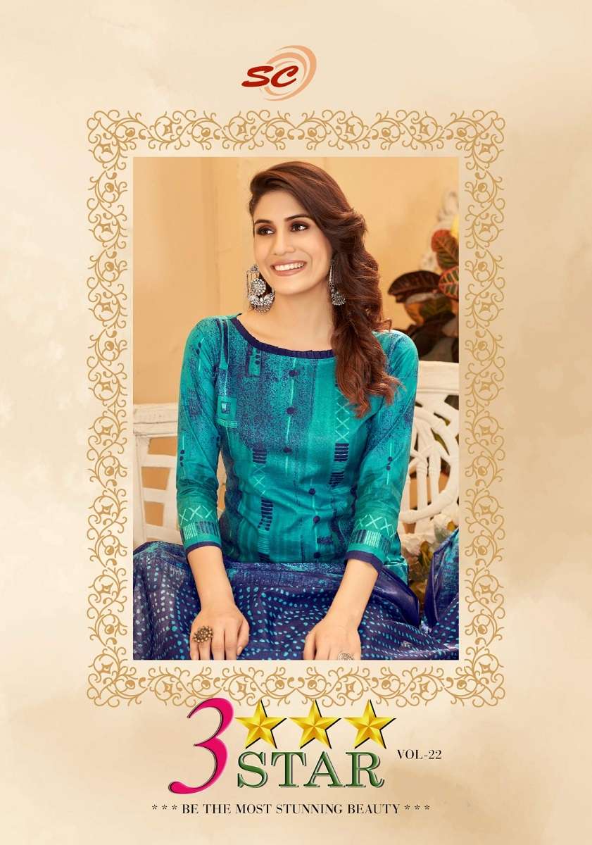 Sc 3 Star Vol-22 - Dress Material  -  Wholesale Catalog