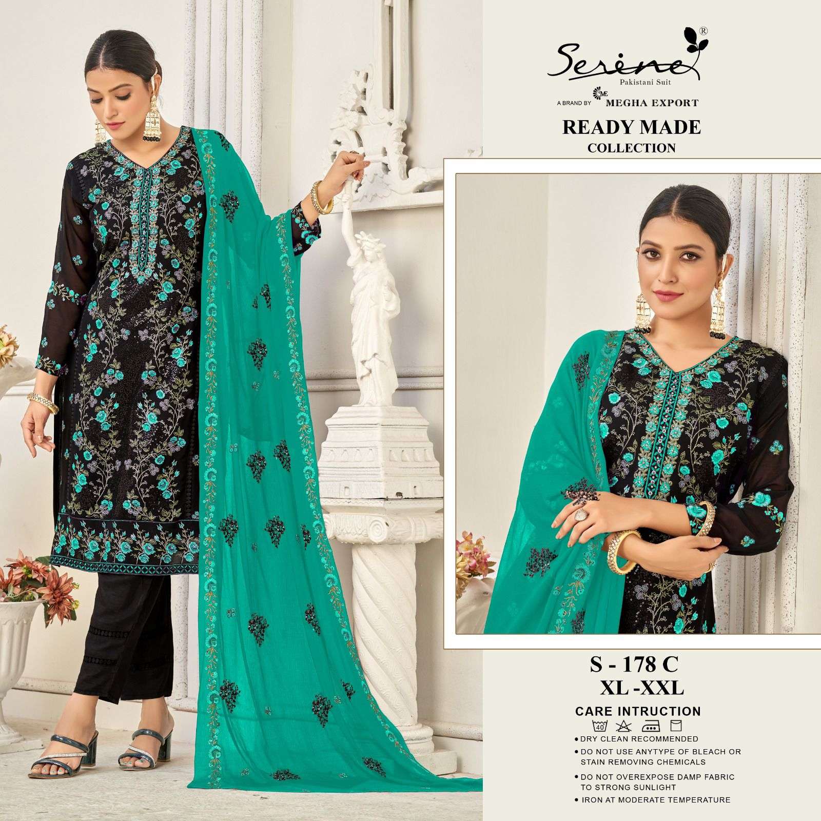Serine S 178 Heavy Georgette Pakistani Ready Made Suits Wholesale catalog