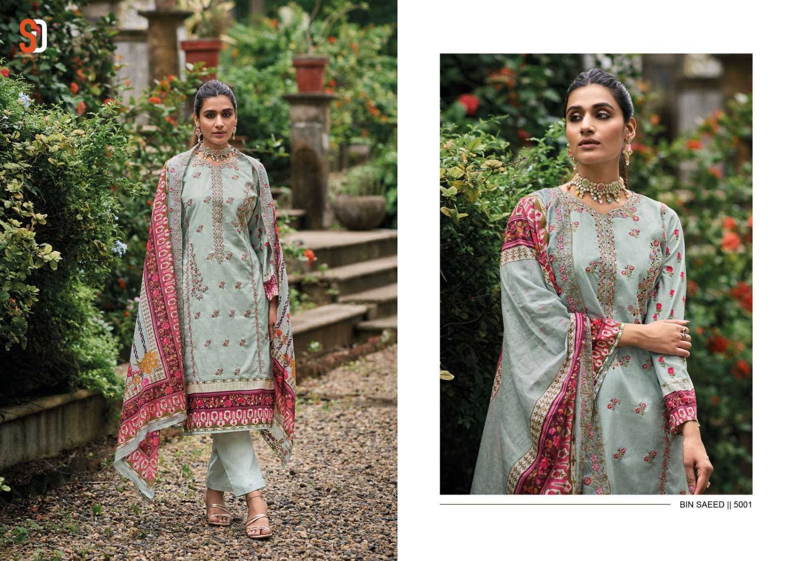 Shraddha Bin Saeed Lawn Collrction Vol 5 Pakistani Salwar Suits Wholesale catalog