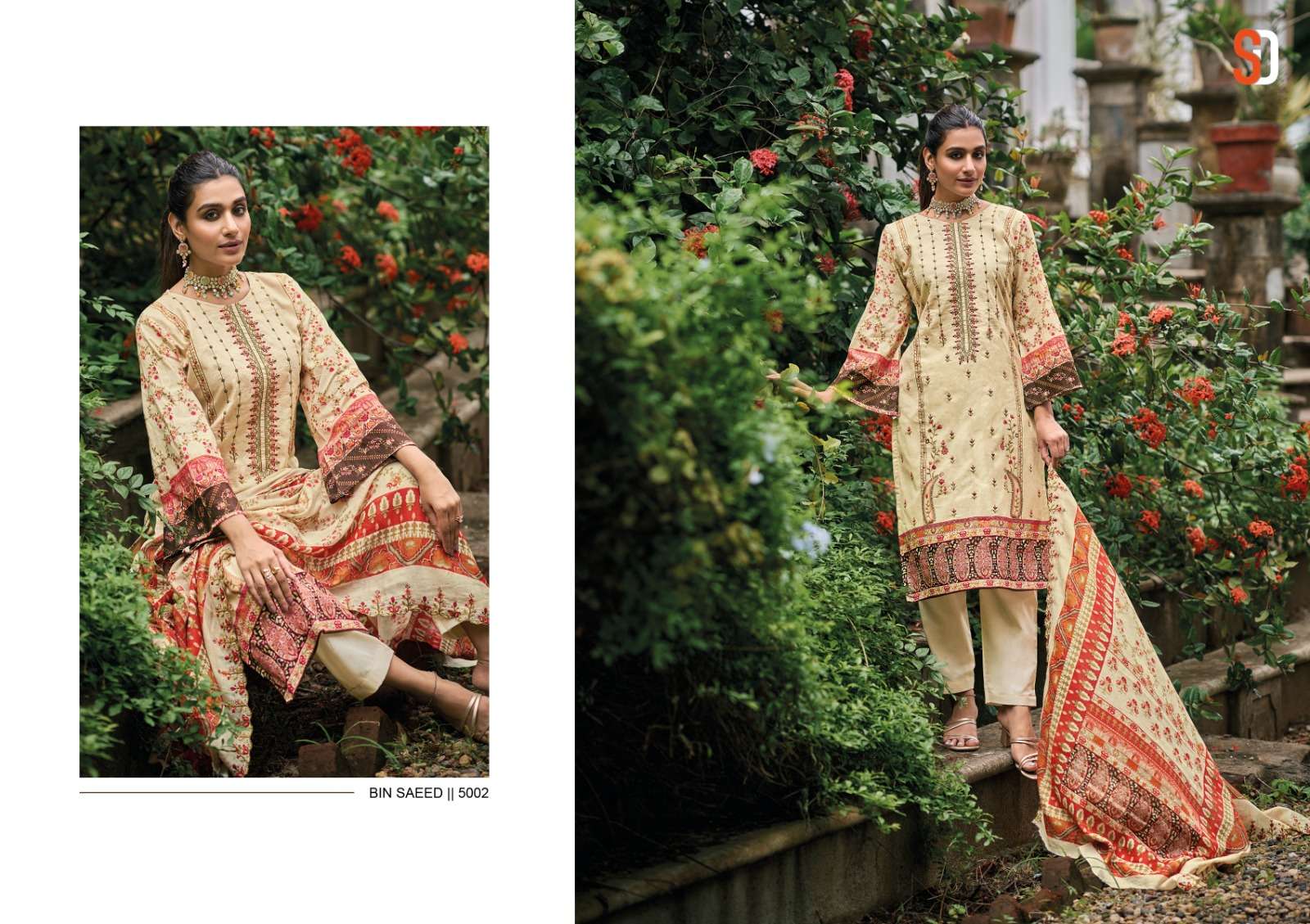 Shraddha Bin Saeed Lawn Collrction Vol 5 Pakistani Salwar Suits Wholesale catalog