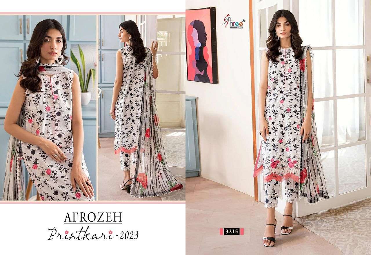 Shree Afrozeh Printhari 2023 Cotton Dupatta Salwar Suits Collection Wholesale catalog