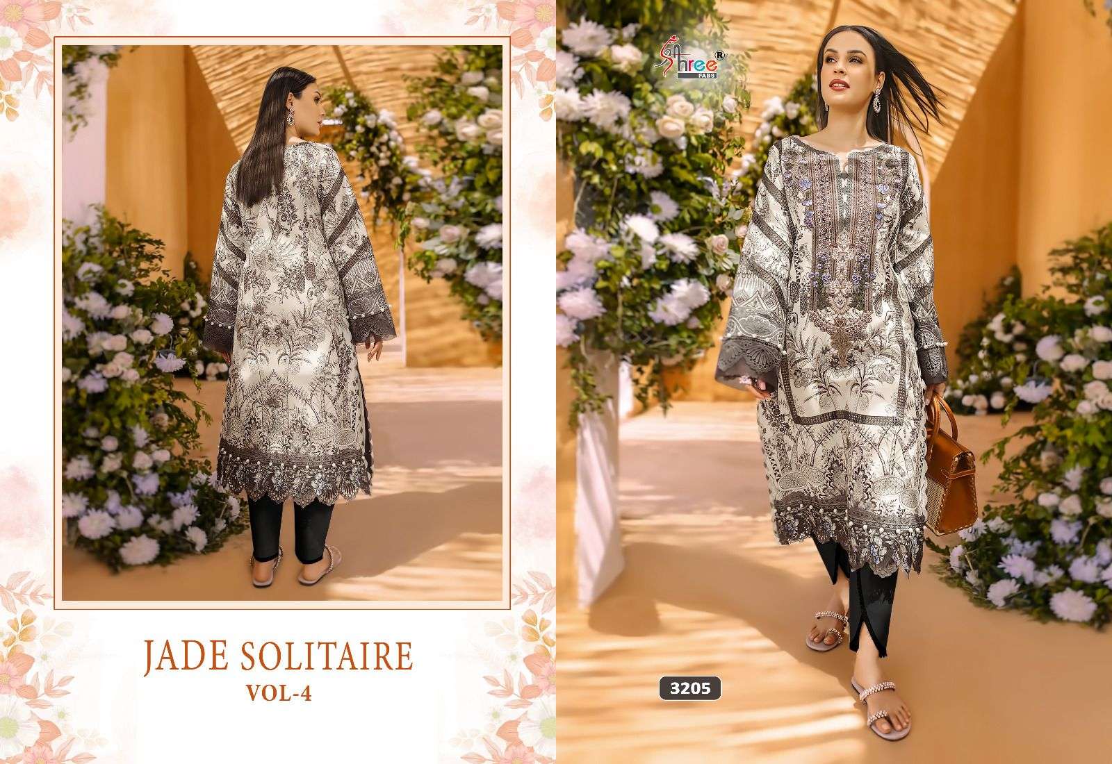 Shree Jade Solitaire Vol 4 Chiffon Dupatta Pakistani Salwar Suits Wholesale catalog