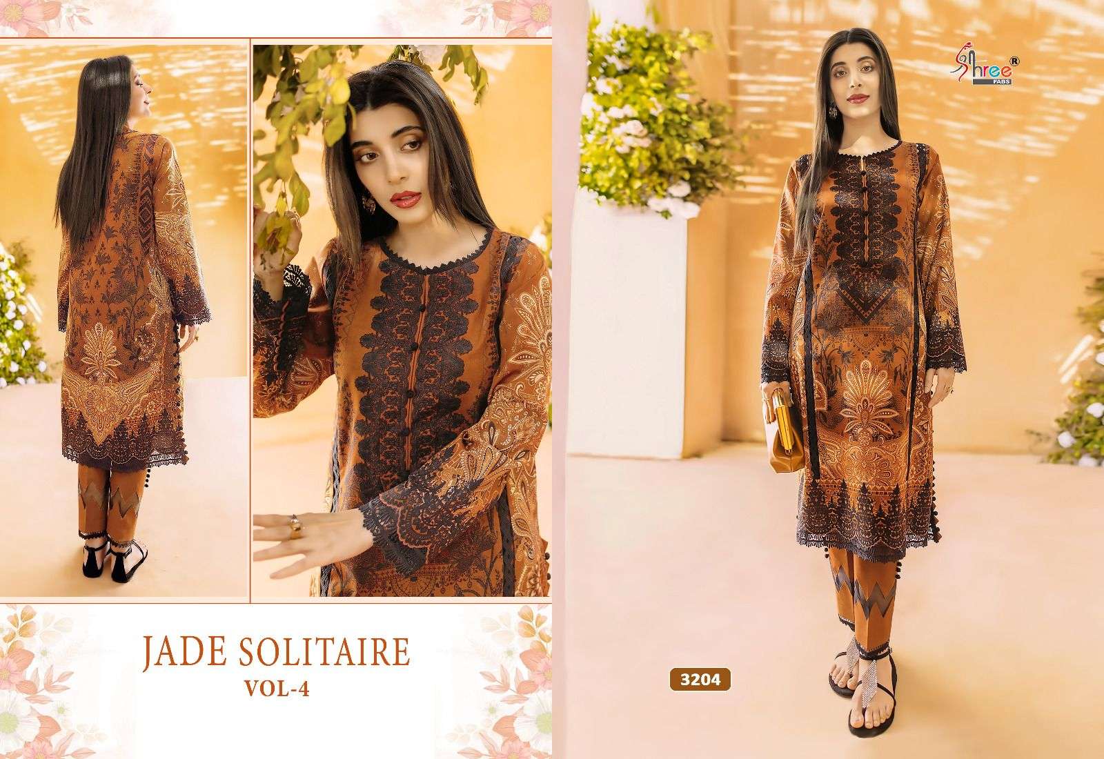 Shree Jade Solitaire Vol 4 Cotton Dupatta Pakistani Salwar Suits Wholesale catalog