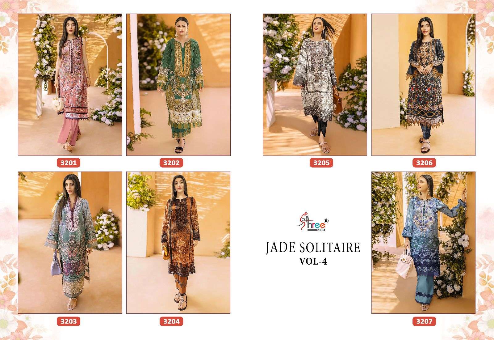 Shree Jade Solitaire Vol 4 Cotton Dupatta Pakistani Salwar Suits Wholesale catalog