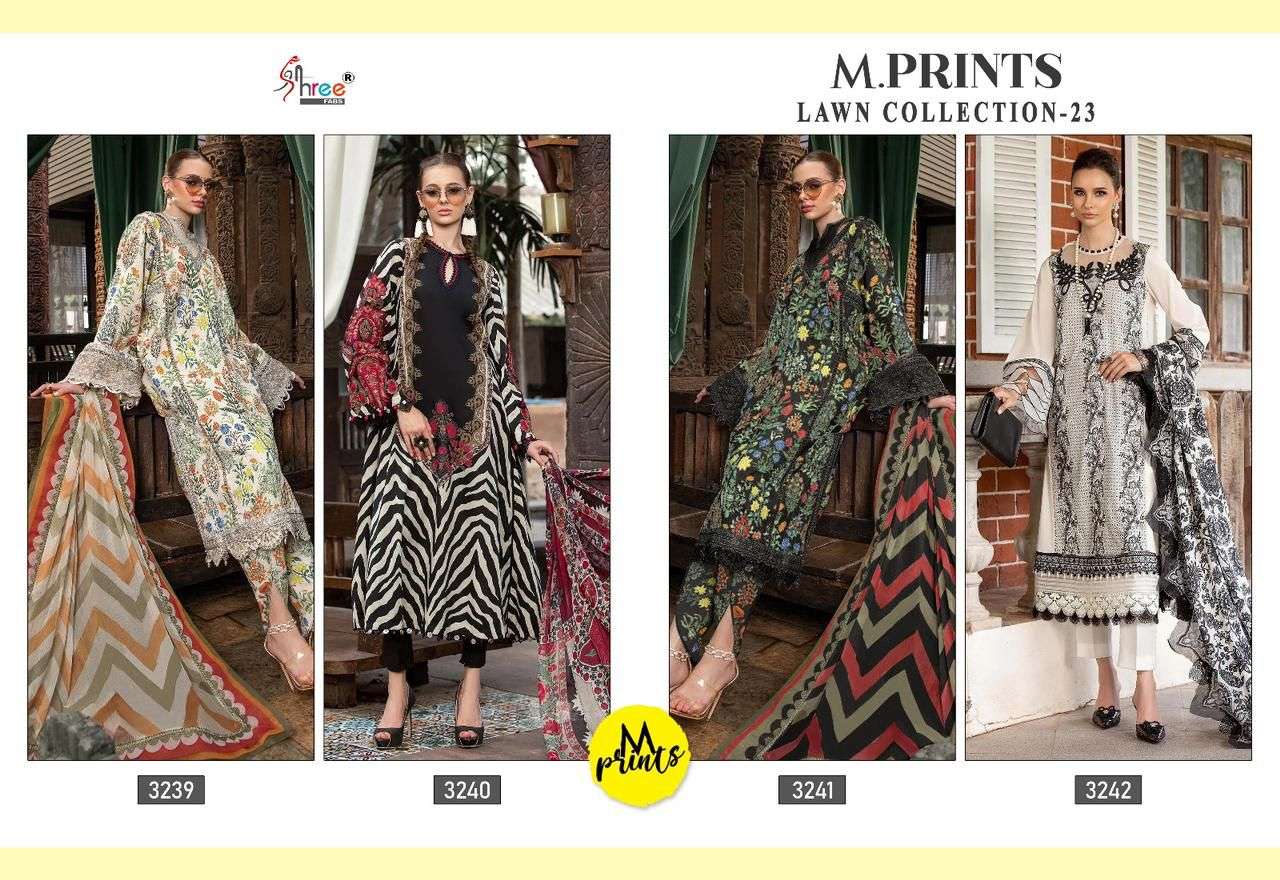  Shree M Prints Lawn Collection 23 Cotton Dupatta Salwar Suits Wholesale catalog