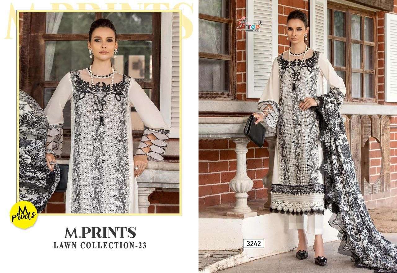  Shree M Prints Lawn Collection 23 Cotton Dupatta Salwar Suits Wholesale catalog