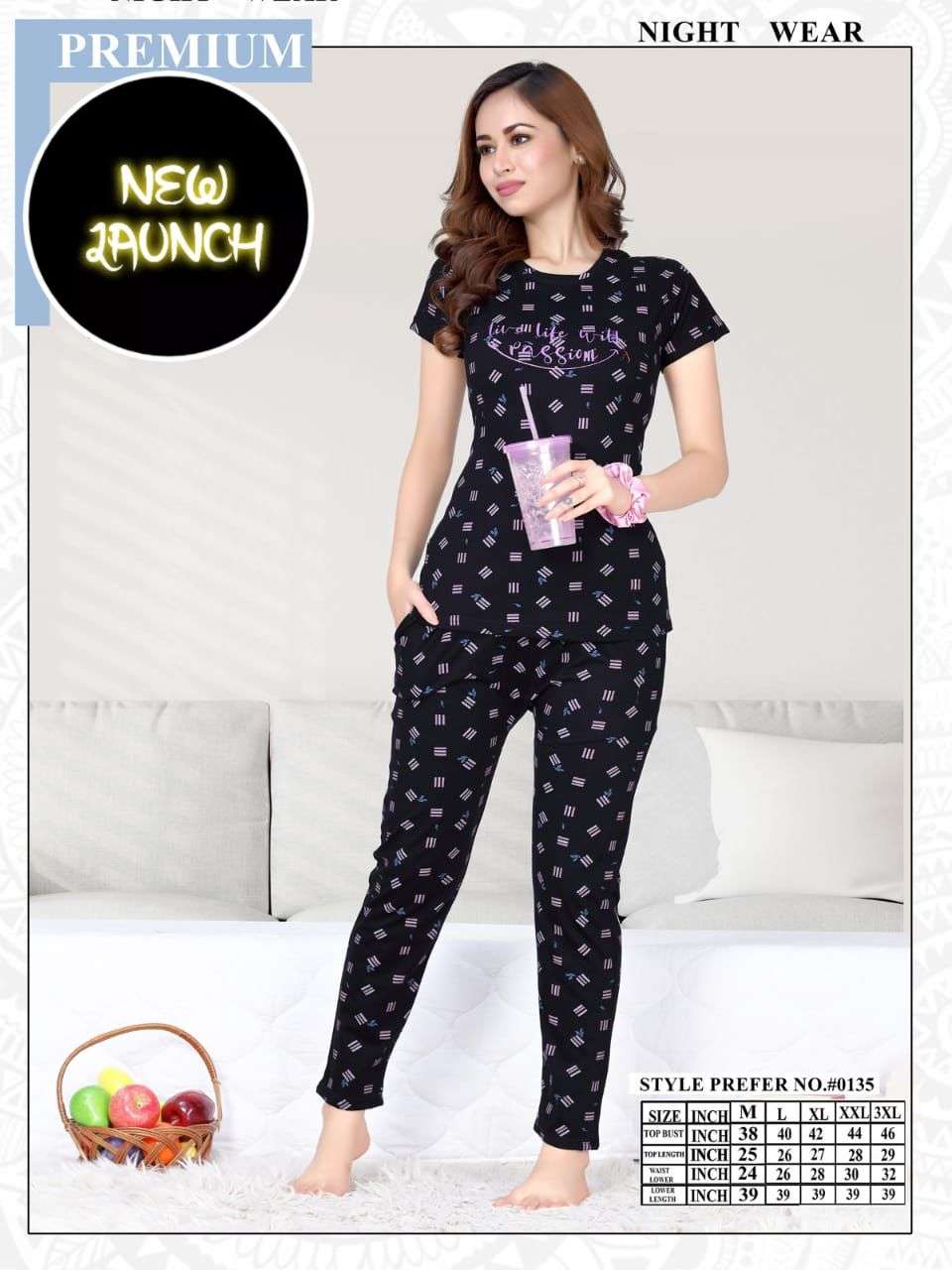 SUMMER SPECIAL AT0135 Printed Co-Ord Night Suits Wholesale catalog