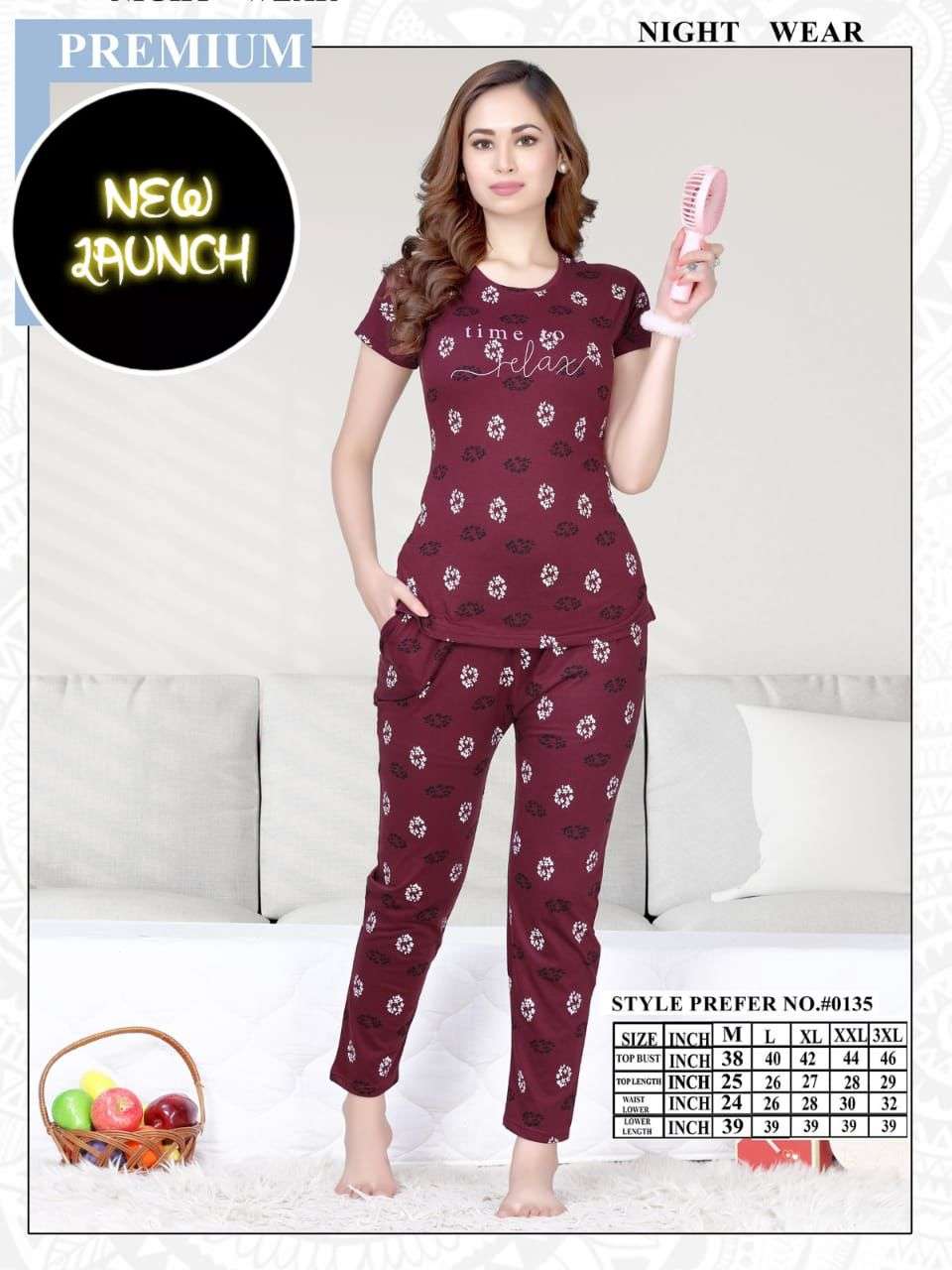 SUMMER SPECIAL AT0135 Printed Co-Ord Night Suits Wholesale catalog