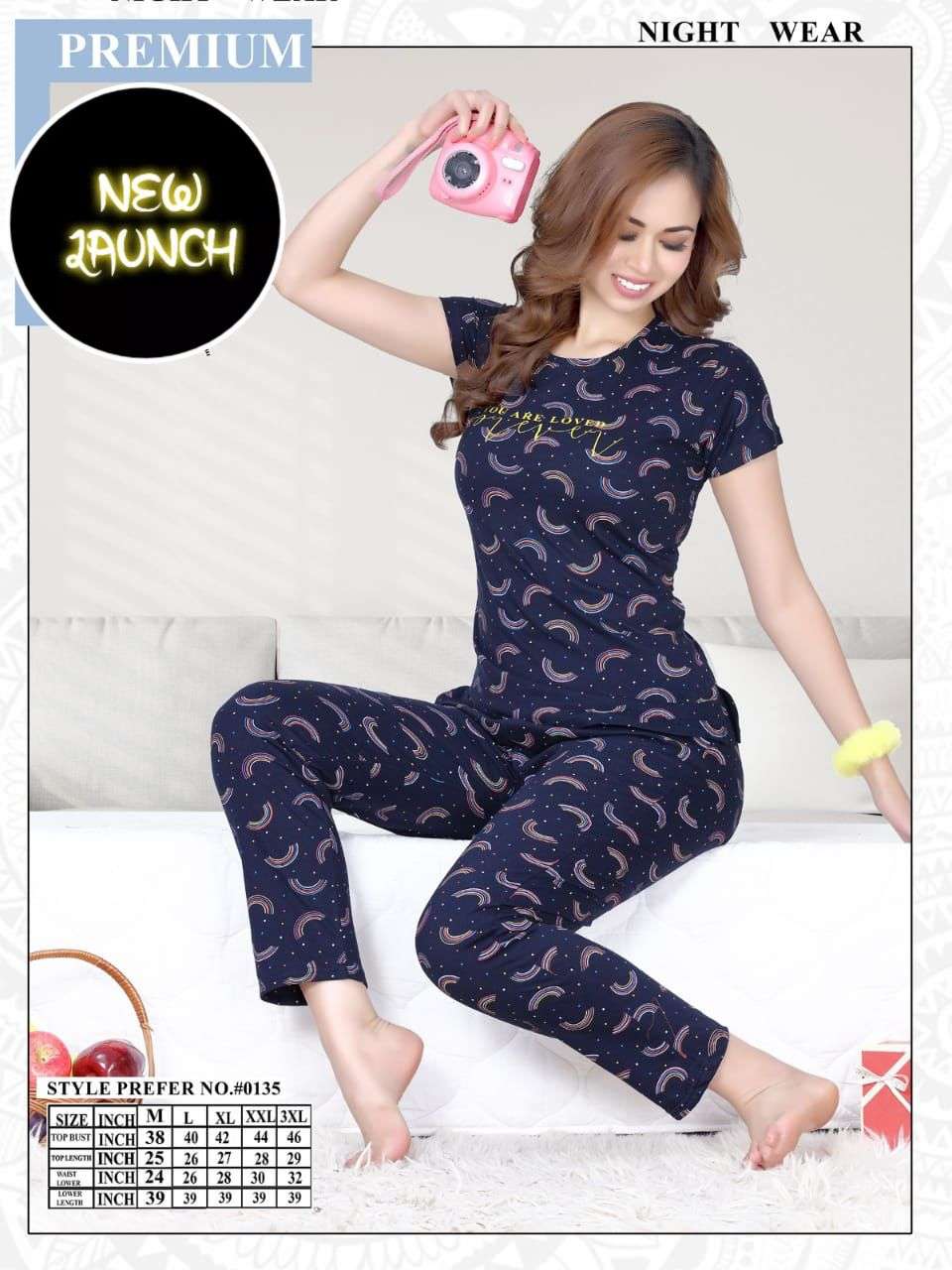 SUMMER SPECIAL AT0135 Printed Co-Ord Night Suits Wholesale catalog