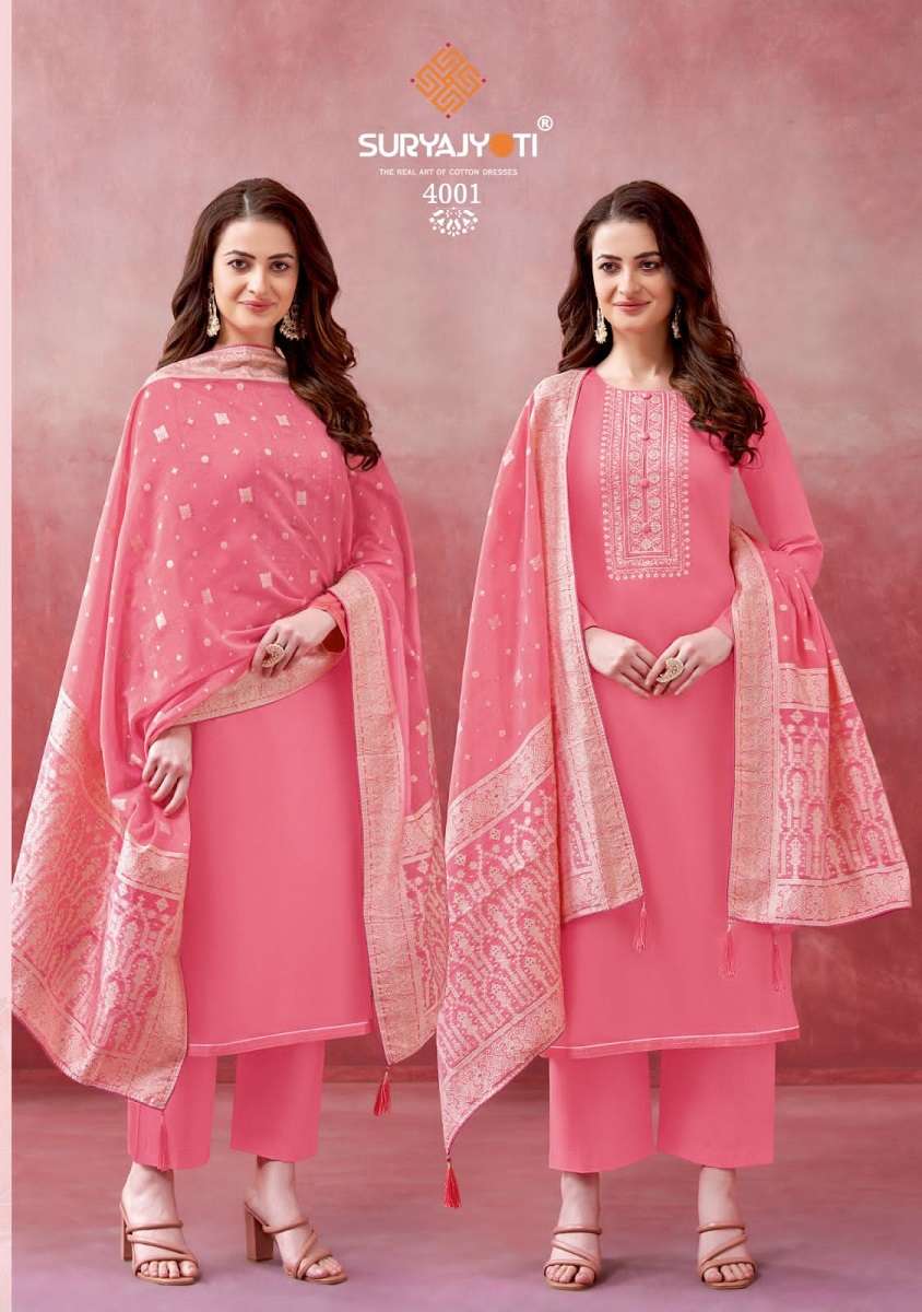 Suryajyoti Khanak Vol - 4 - Dress Material  - Wholesale Catalog