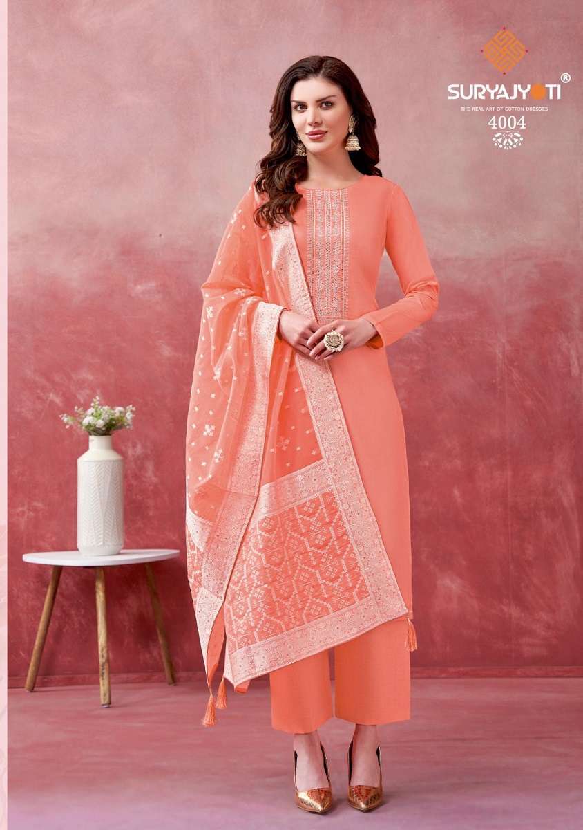 Suryajyoti Khanak Vol - 4 - Dress Material  - Wholesale Catalog