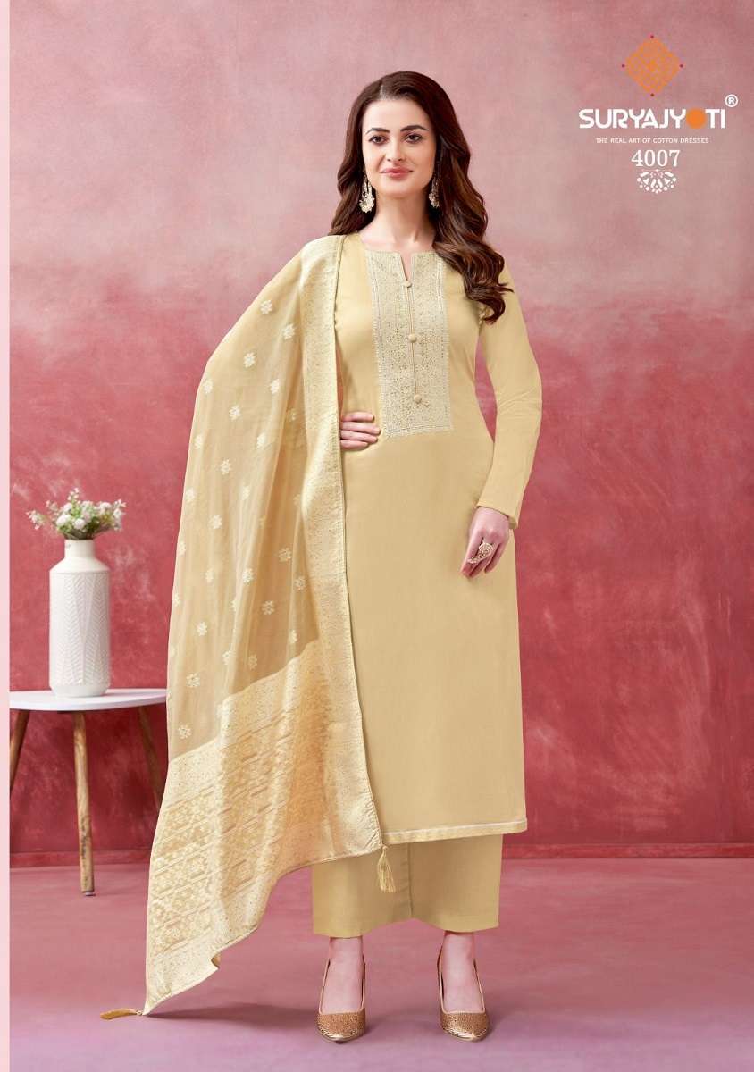 Suryajyoti Khanak Vol - 4 - Dress Material  - Wholesale Catalog