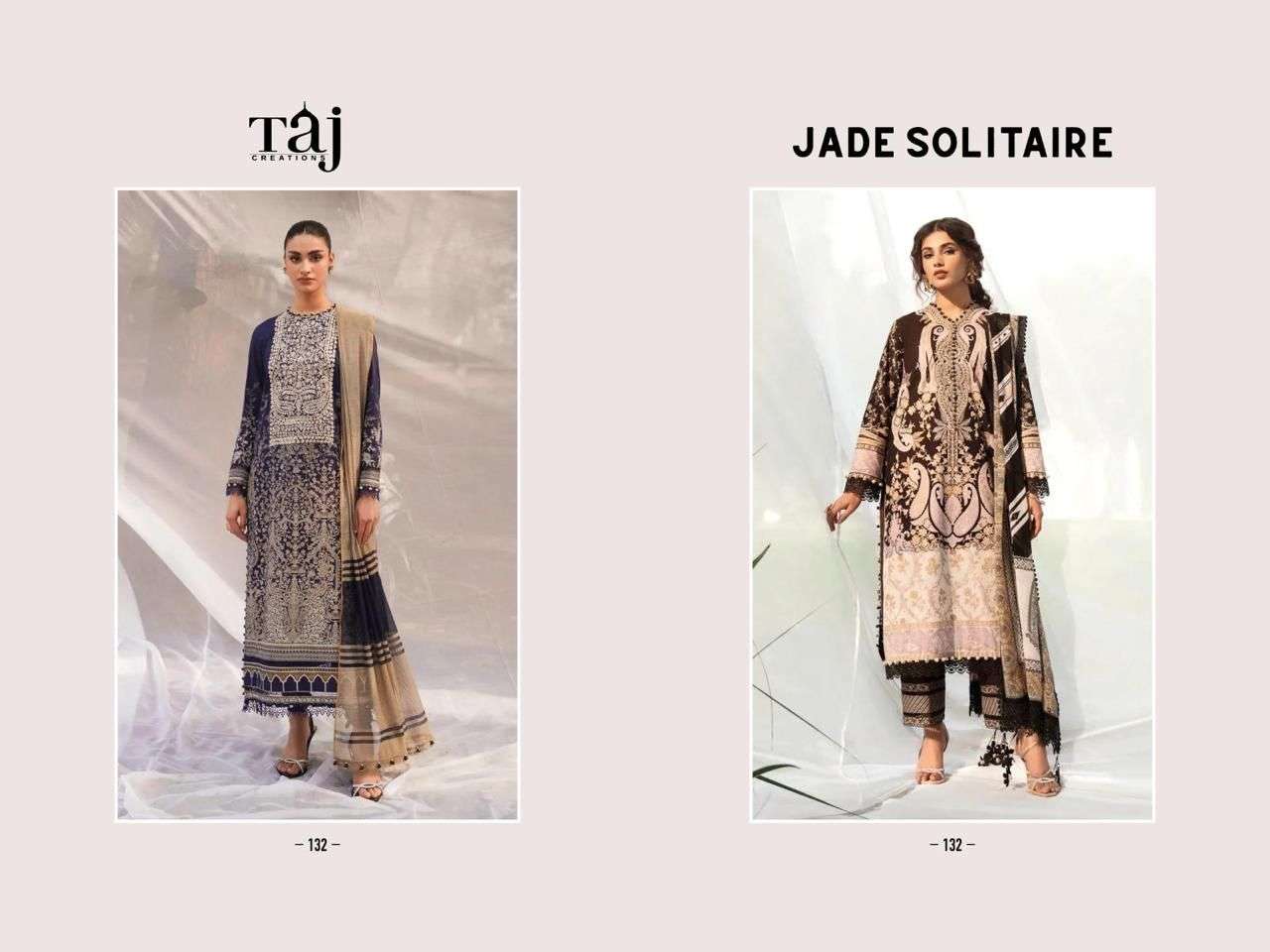 Taj Jade Solitaire Cotton Dupatta Pakistani Suits Wholesale catalog