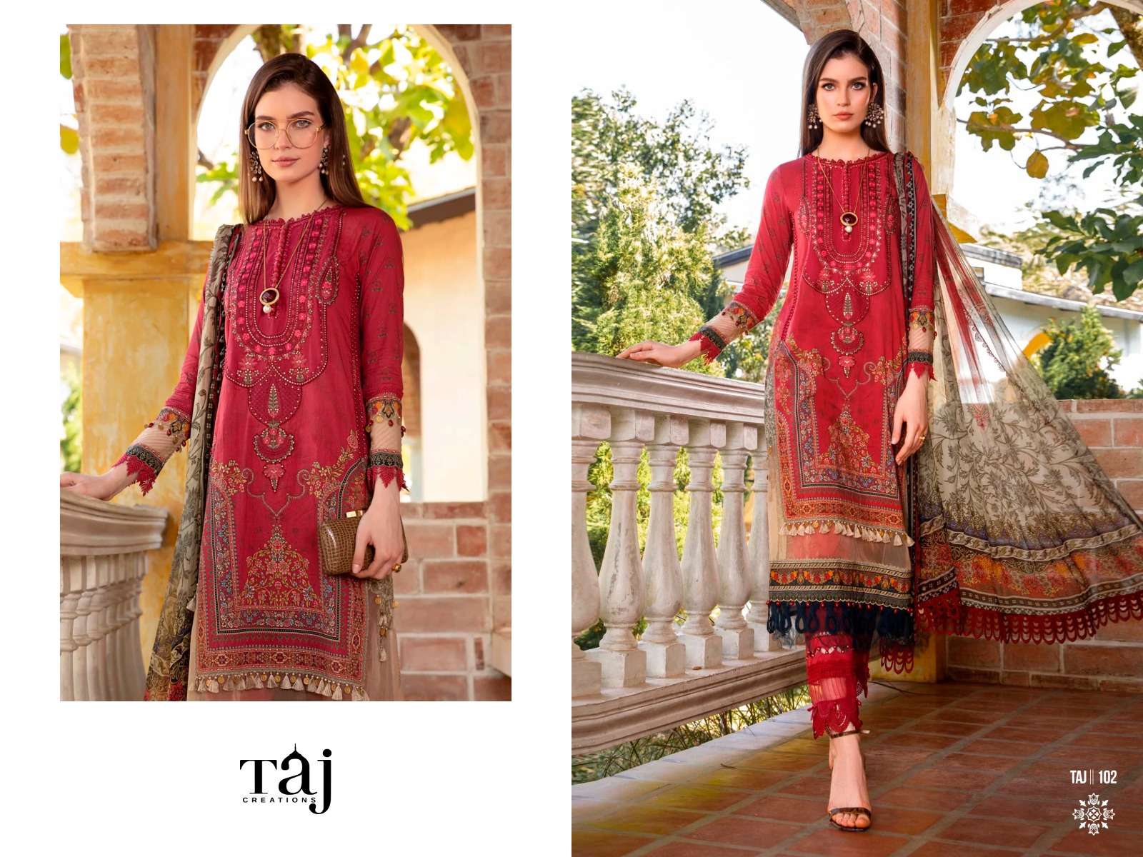 Taj Maria B M Prints Super Hit 2 Chiffon Dupatta Salwar Suits Wholesale catalog