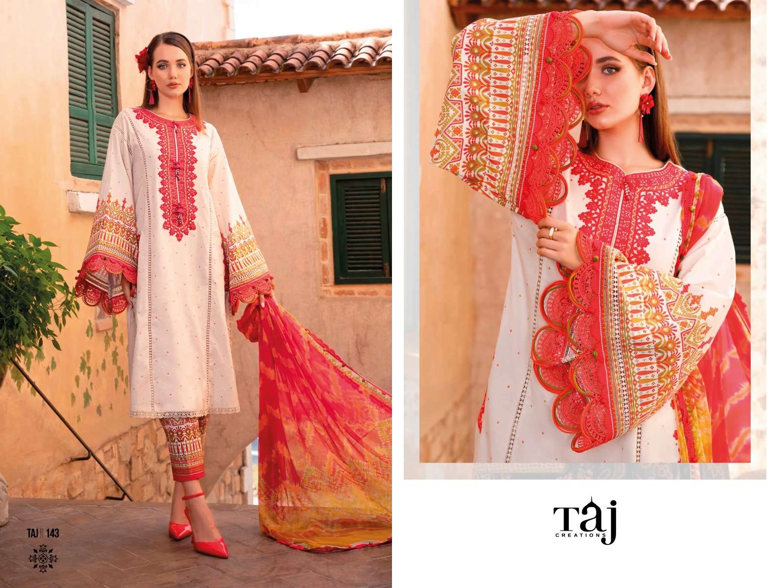 Taj Maria B M Prints Super Hit 2 Chiffon Dupatta Salwar Suits Wholesale catalog