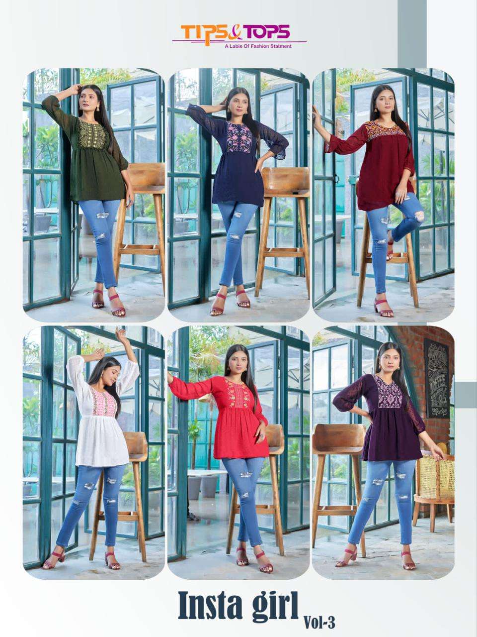 TIPS & TOPS INSTA GIRL Vol 03 Western Wear Kurti Wholesale catalog