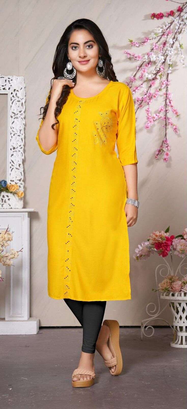 Trendy Leela Rayon Plain Kurti Wholesale catalog