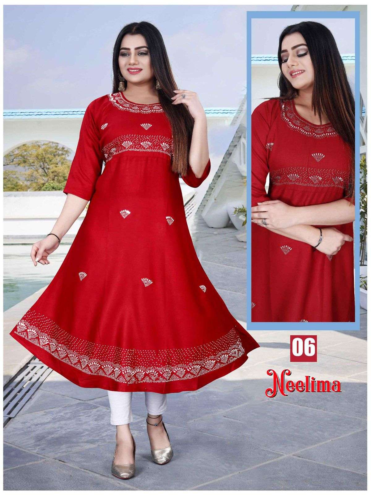 TRENDY NEELIMA VOL.1 Reyon   Fancy Kurti Wholesale catalog
