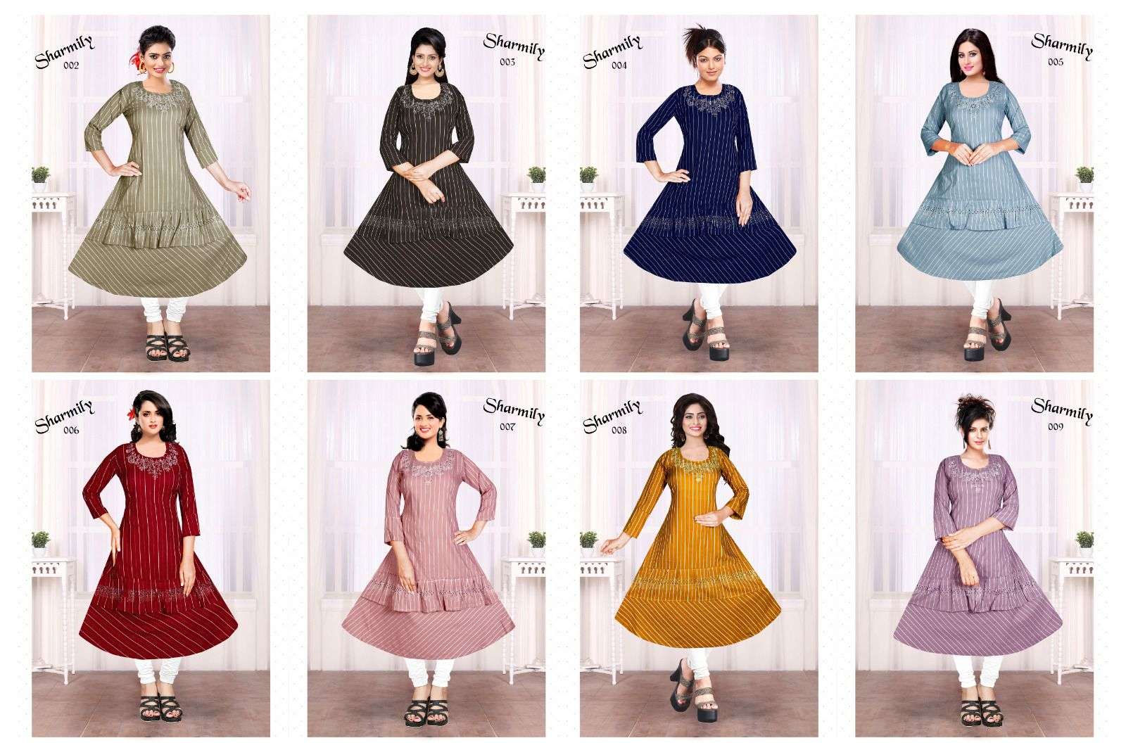 Trendy Sharmily Fancy Fabric Ston Work Kurti Wholesale catalog