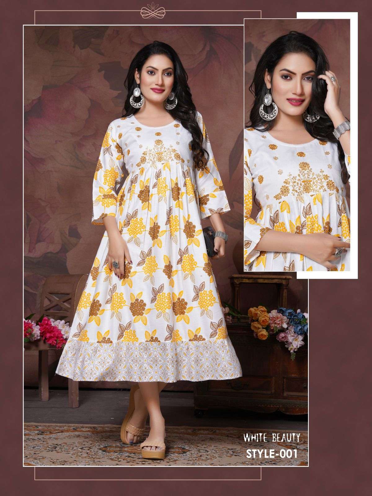 TRENDY WHITE BEAUTY V0L.0.1 Rayon Kurti Wholesale catalog