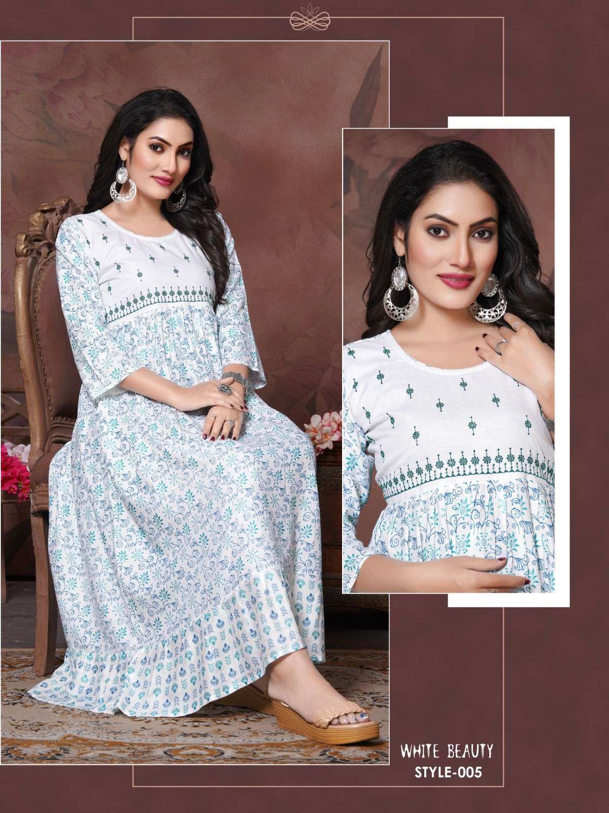 TRENDY WHITE BEAUTY V0L.0.1 Rayon Kurti Wholesale catalog