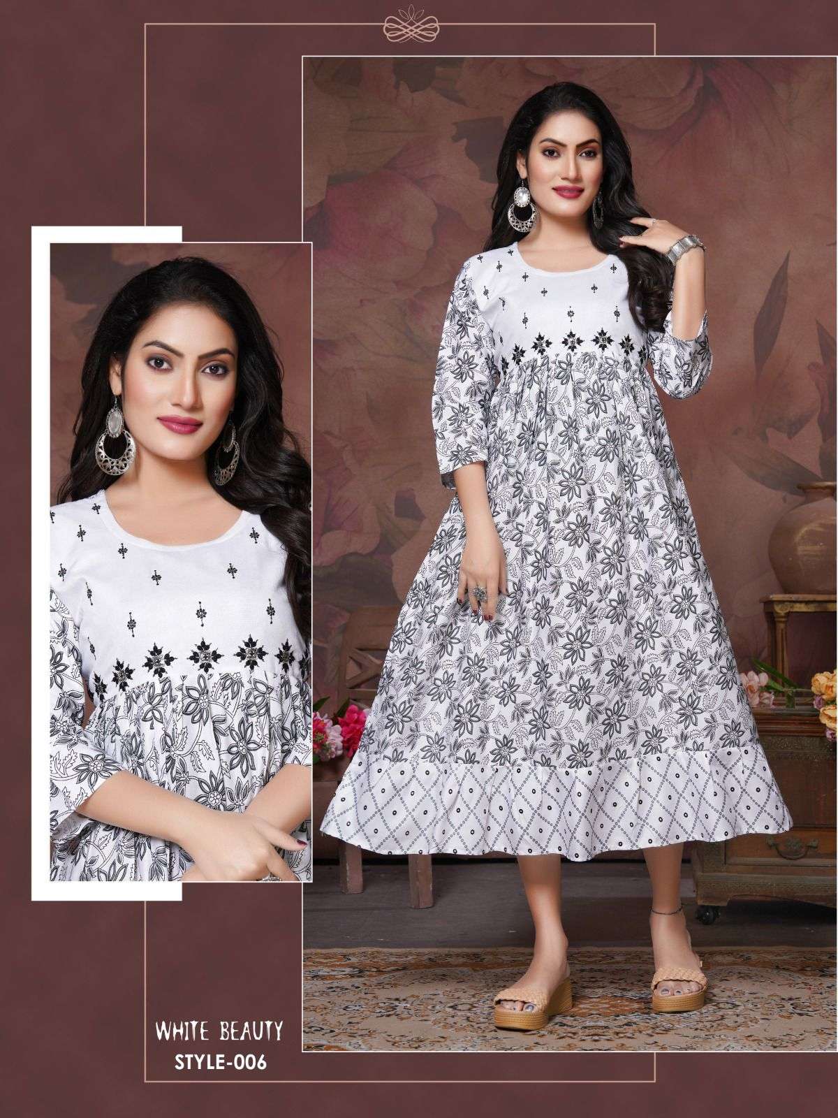 TRENDY WHITE BEAUTY V0L.0.1 Rayon Kurti Wholesale catalog