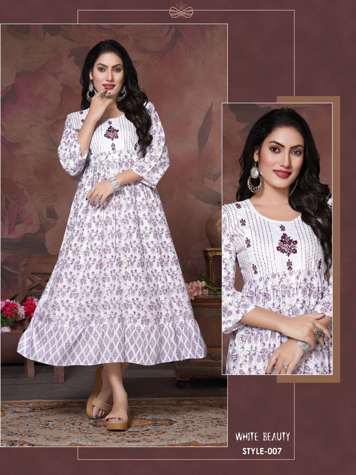 TRENDY WHITE BEAUTY V0L.0.1 Rayon Kurti Wholesale catalog