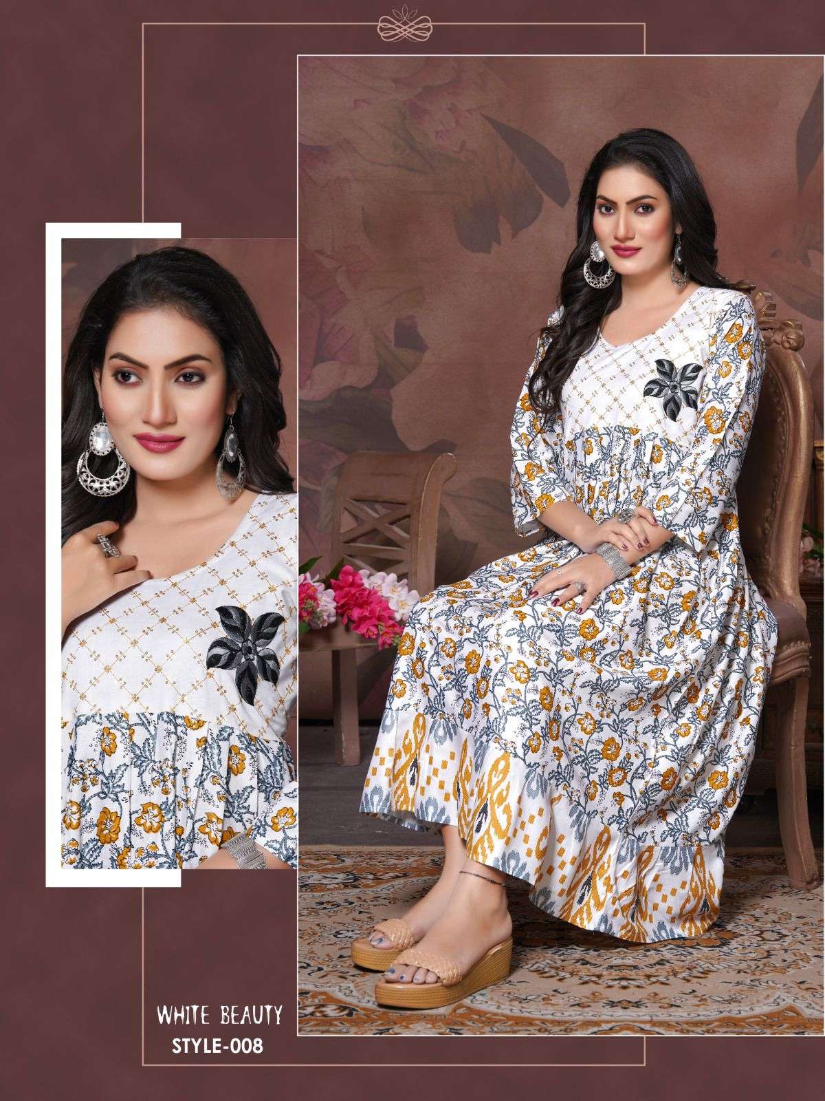 TRENDY WHITE BEAUTY V0L.0.1 Rayon Kurti Wholesale catalog