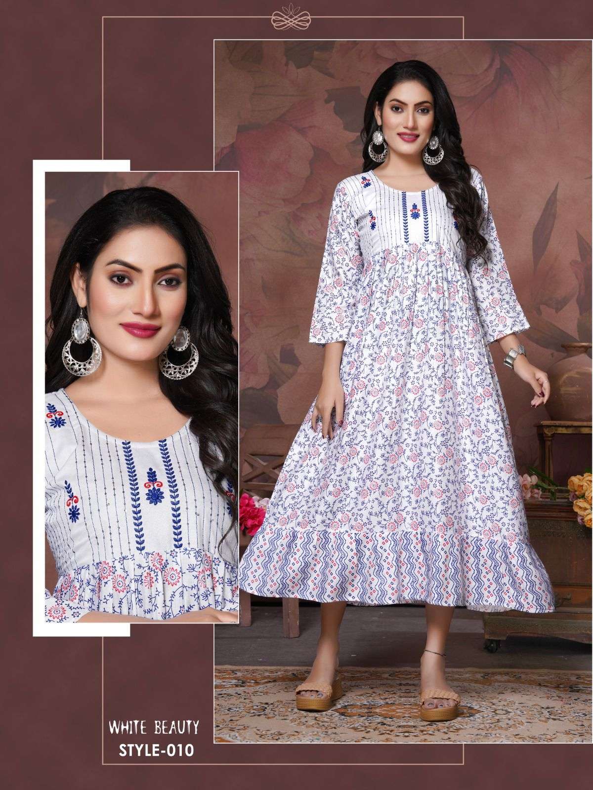 TRENDY WHITE BEAUTY V0L.0.1 Rayon Kurti Wholesale catalog