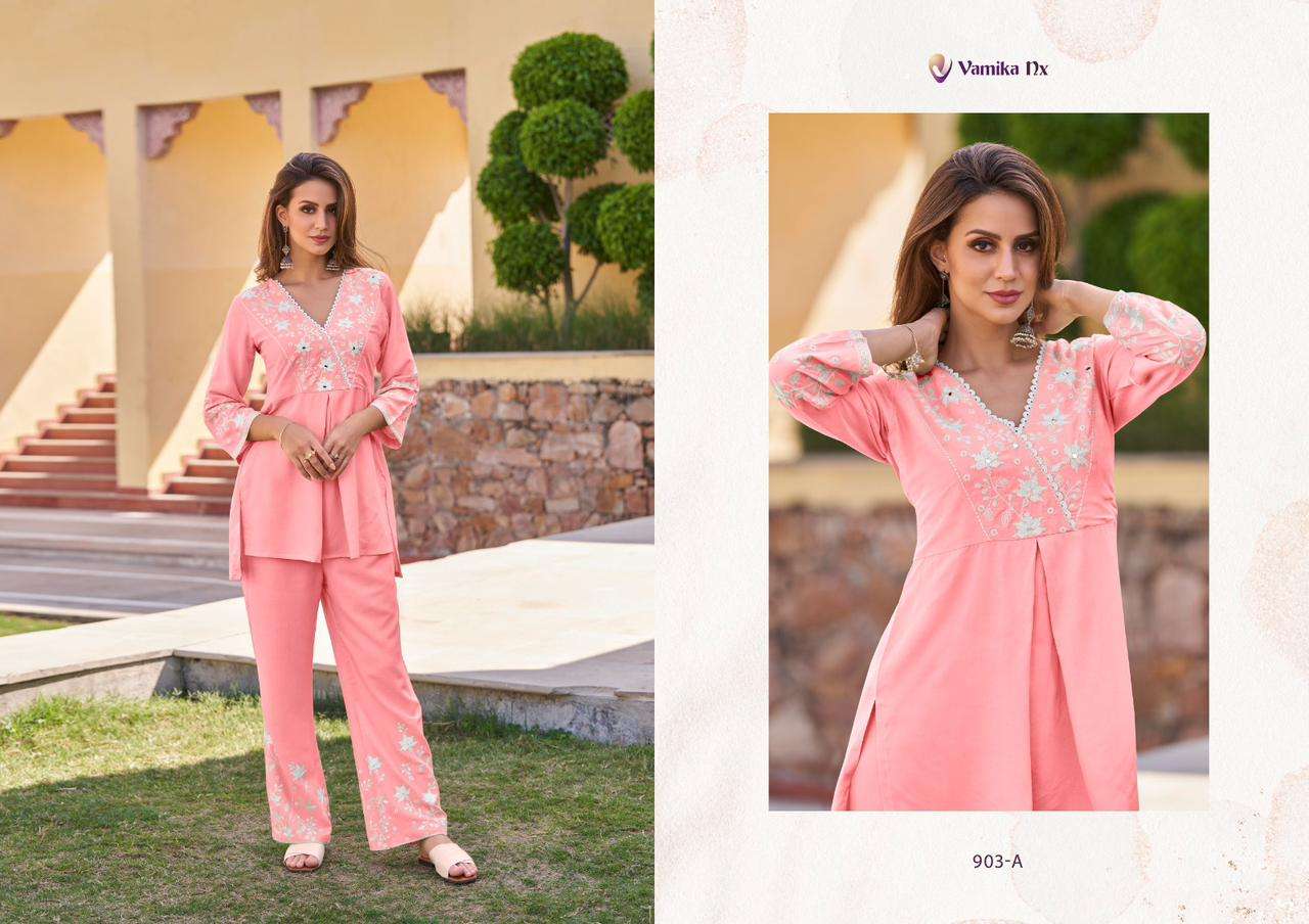 Vamika Nx Vintage Silver Co-Ord Set Kurti Wholesale catalog