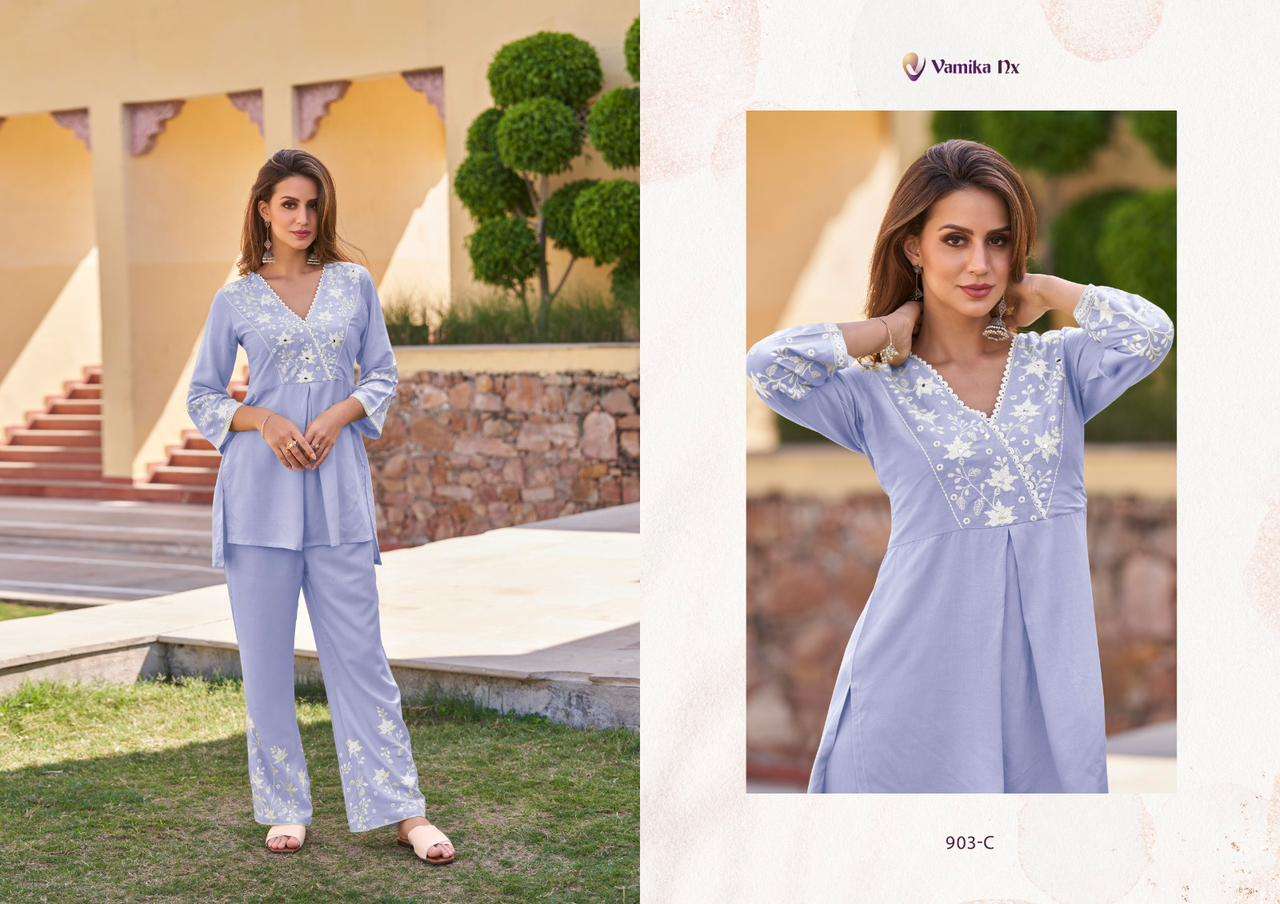 Vamika Nx Vintage Silver Co-Ord Set Kurti Wholesale catalog