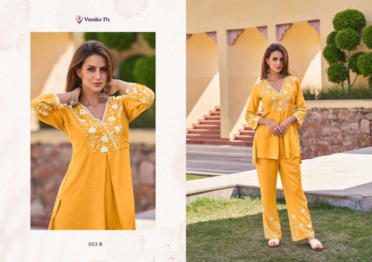 Vamika Nx Vintage Silver Co-Ord Set Kurti Wholesale catalog
