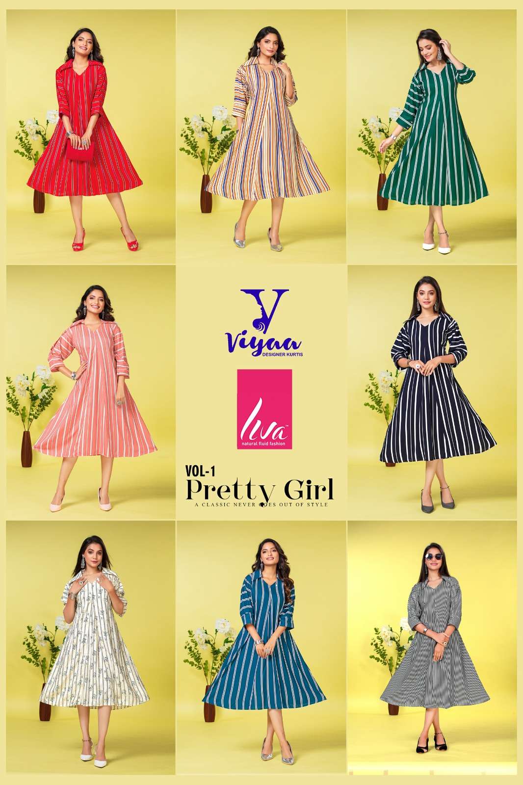 VIYAA DESIGNER PRETTY GIRL V1 Kurti Wholesale catalog
