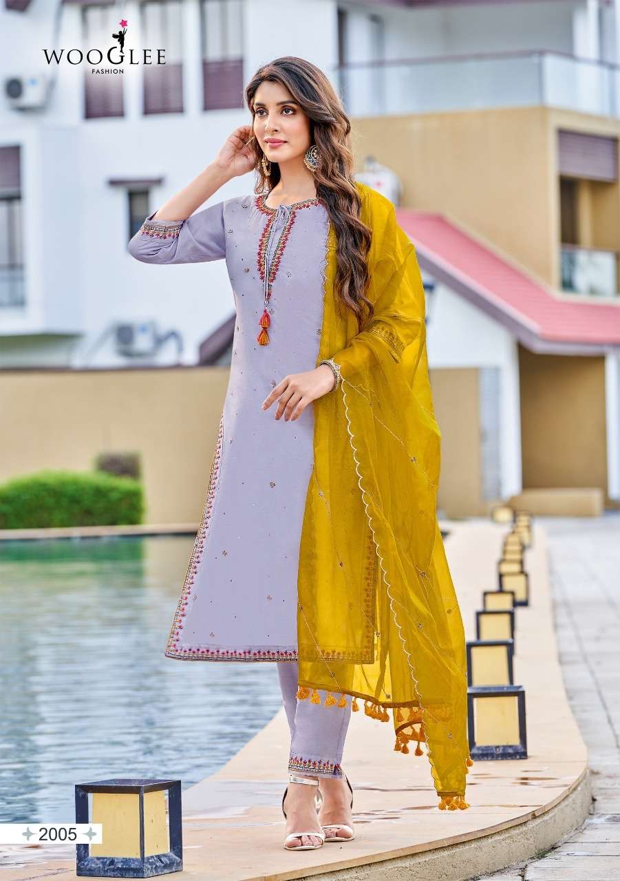 WOOGLEE NIKHAR Pure viscose silk Kurti Wholesale catalog