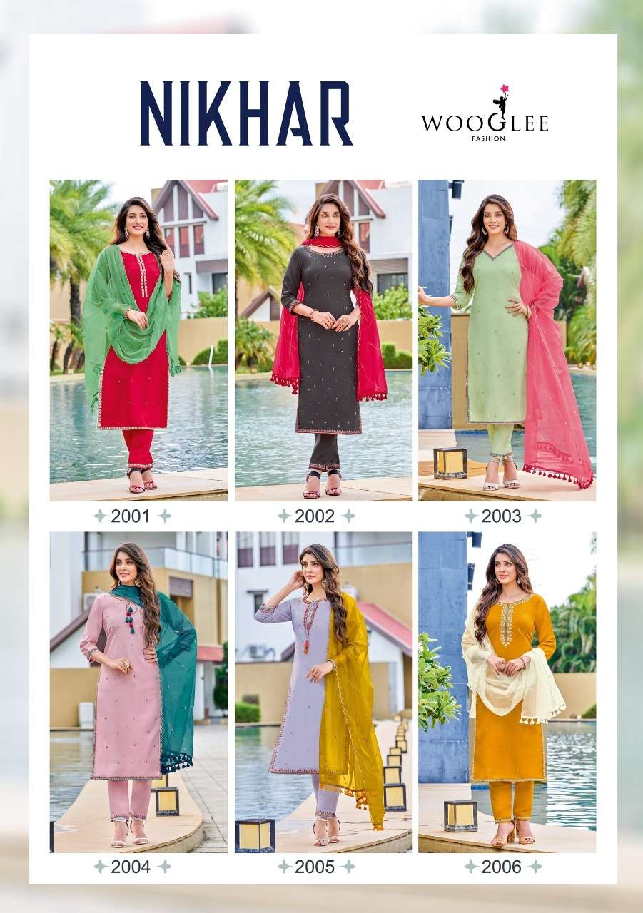 WOOGLEE NIKHAR Pure viscose silk Kurti Wholesale catalog