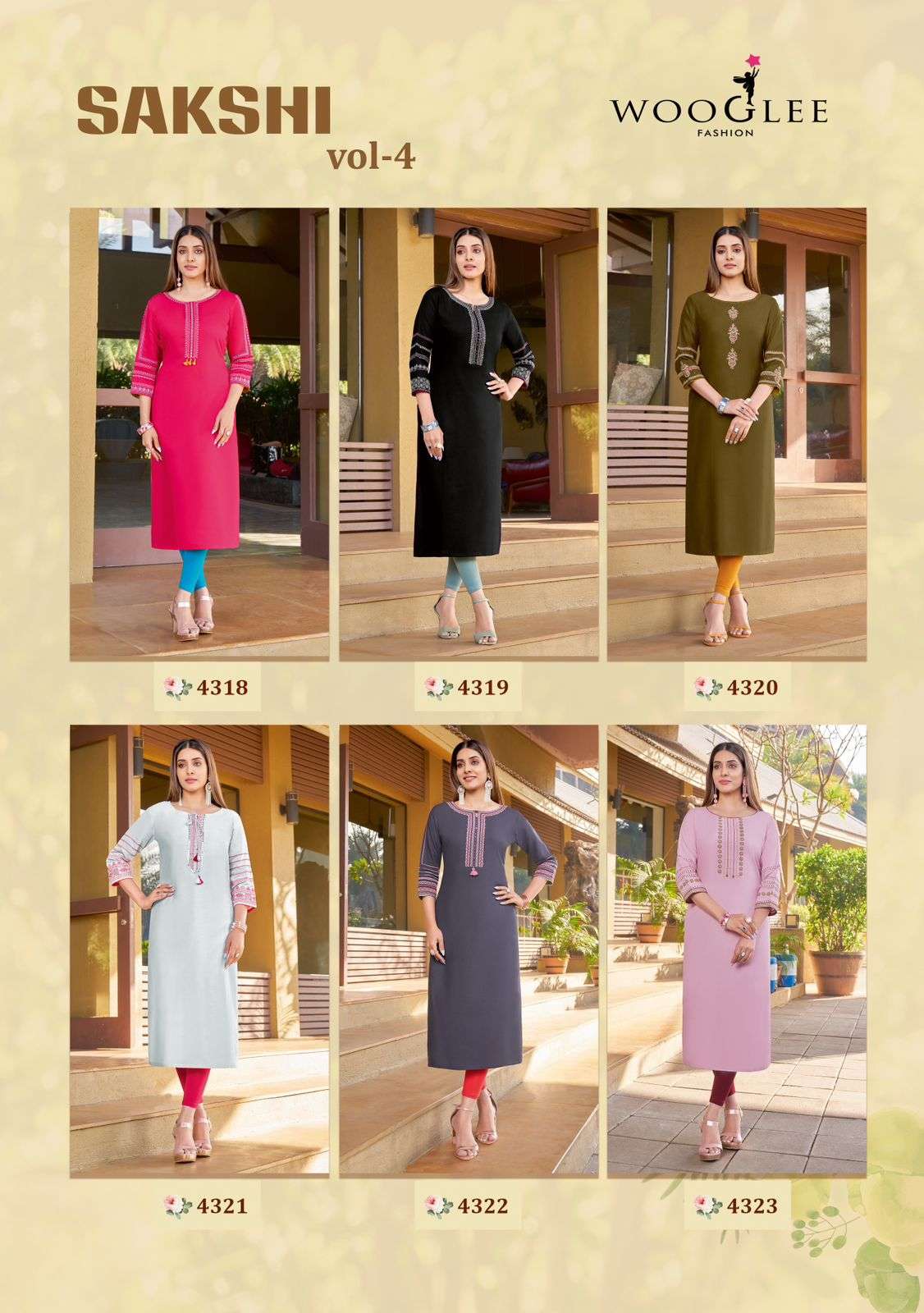 Wooglee SAKSHI VOL 4 Rayon Kurti Wholesale catalog