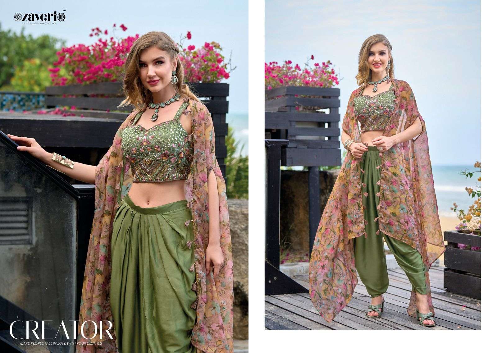 Zaveri presents Heavy satin Dress Wholesale catalog