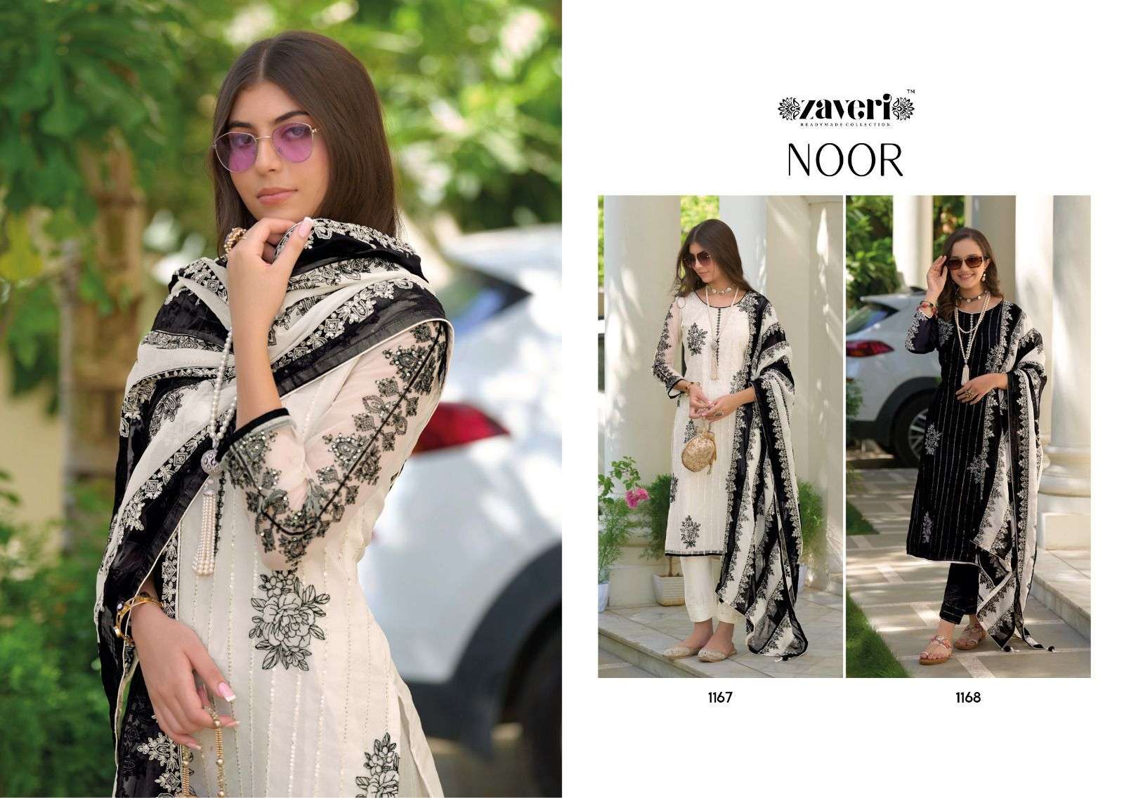 Zaveri presents NOOR BLACK - WHITE Salwar Kameez Wholesale catalog