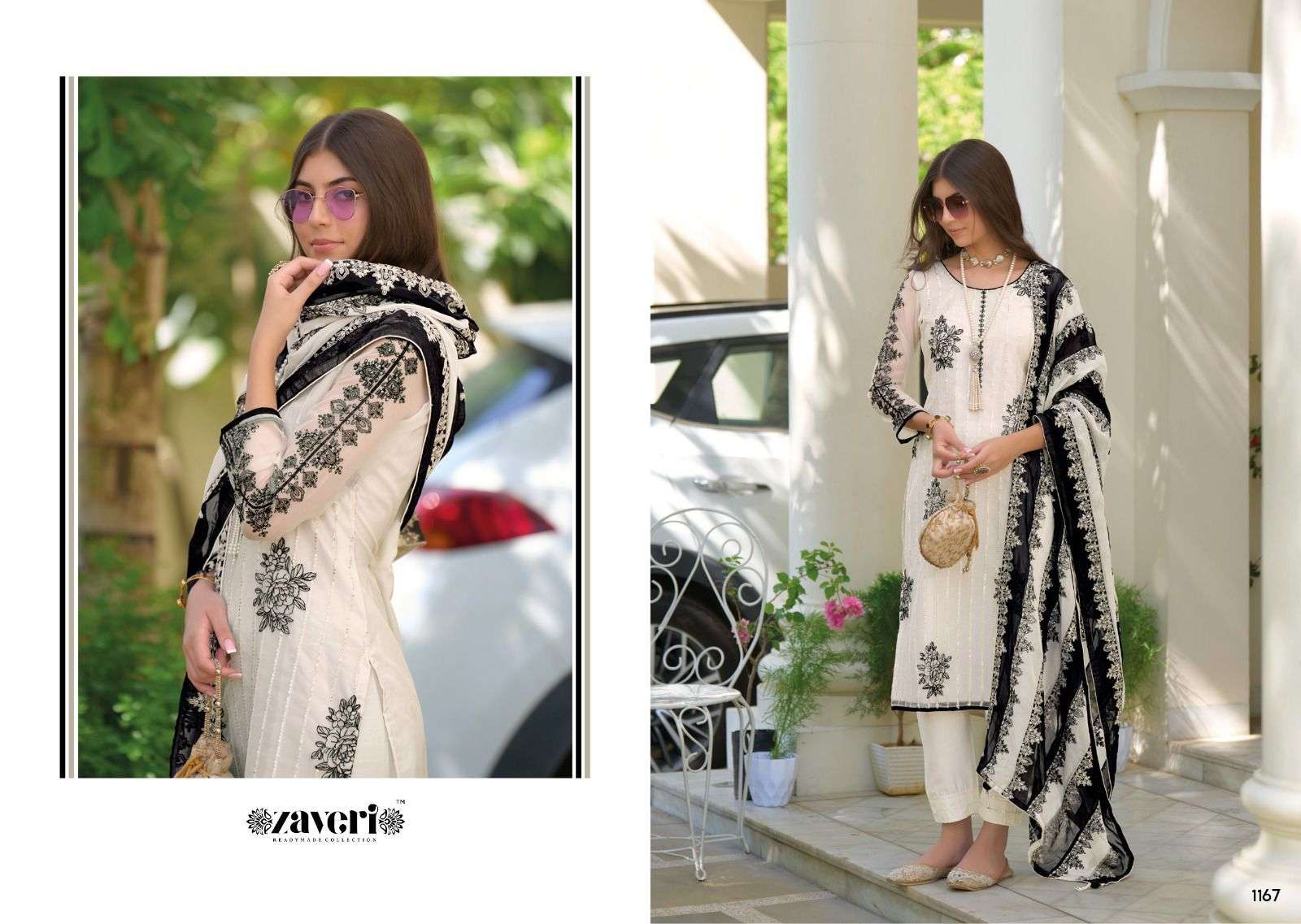 Zaveri presents NOOR BLACK - WHITE Salwar Kameez Wholesale catalog