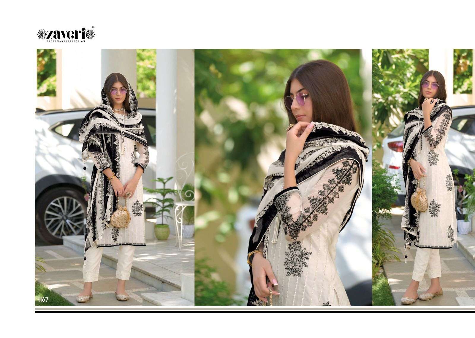Zaveri presents NOOR BLACK - WHITE Salwar Kameez Wholesale catalog