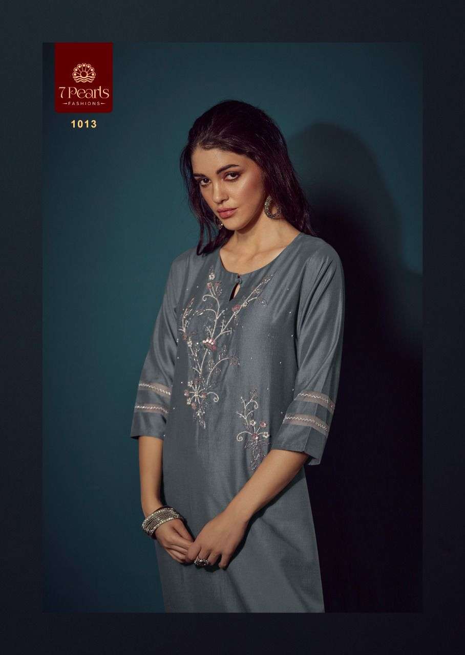 7 PEARLS KYRA KURTI & PANT CHINNON Wholesale catalog