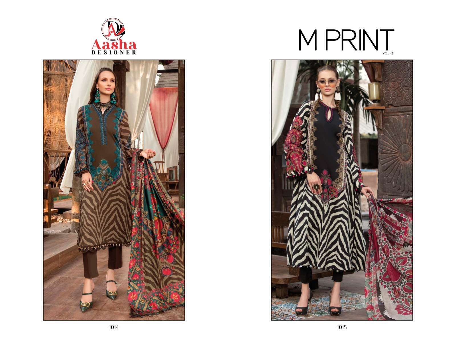 Aasha M Print Vol 2 Cotton Dupatta Pakistani Suits Wholesale catalog