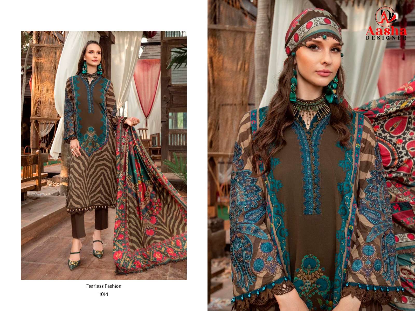 Aasha M Print Vol 2 Cotton Dupatta Pakistani Suits Wholesale catalog