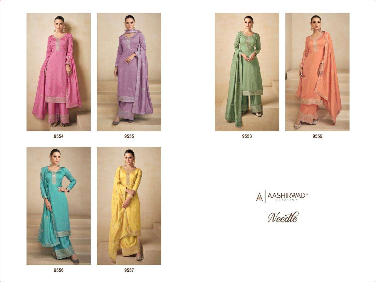 AASHIRWAD NEEDLE Salwar Kameez Wholesale catalog