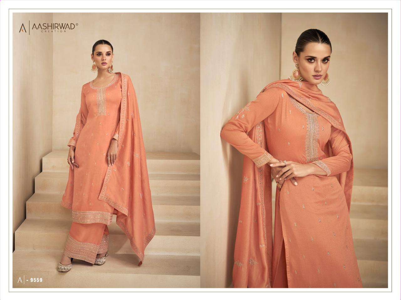AASHIRWAD NEEDLE Salwar Kameez Wholesale catalog
