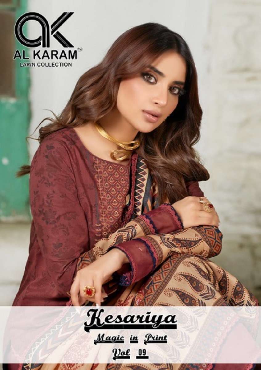 Al Karam Kesariya Vol-9 – Dress Material - Wholesale Catalog