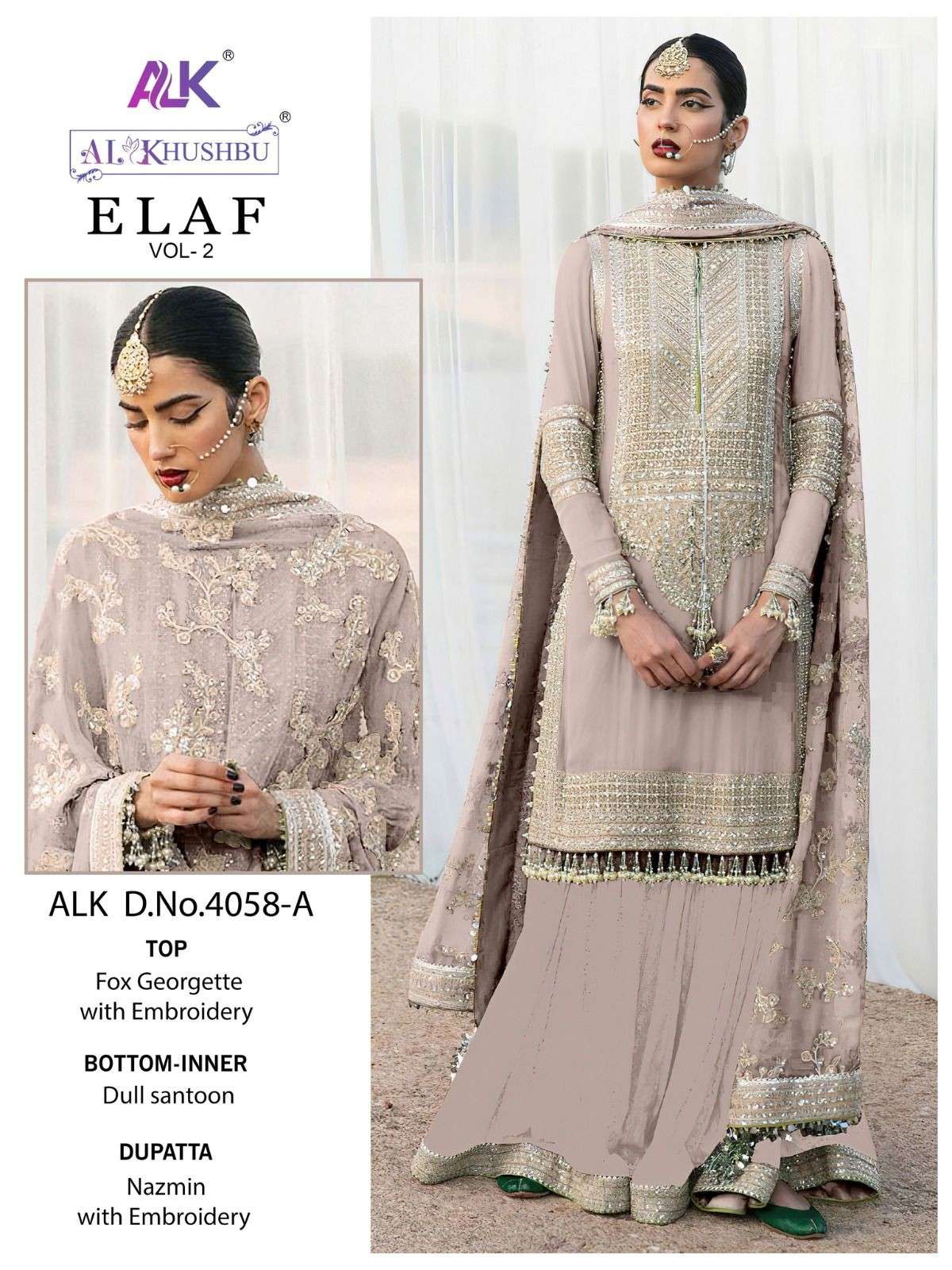 Alk Khushbu Elaf Vol 2 Embroided Designer Pakistani Suits Wholesale catalog